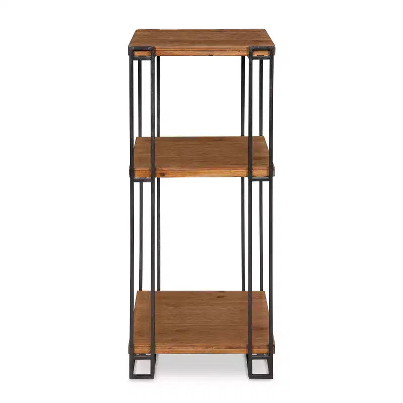 Tavolino da tè quadrato in legno, 12x12x30, Marrone