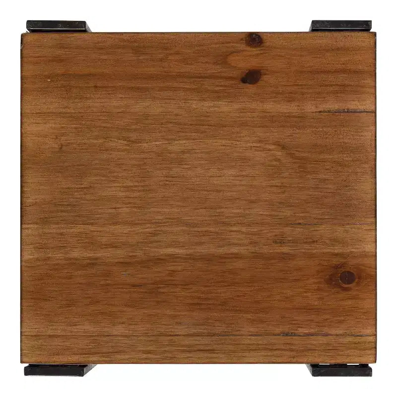 Tavolino da tè quadrato in legno, 12x12x30, Marrone