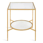 Tavolino quadrato in metallo, 18.25x18.25x23.25, Oro