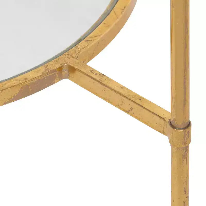 Tavolino quadrato in metallo, 18.25x18.25x23.25, Oro