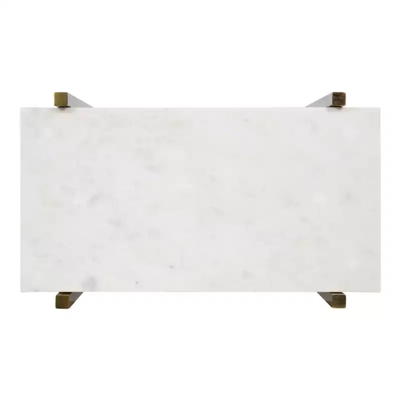 Tavolino Rettangolare in Legno, 20x12x24, Bianco e Noce