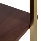 Tavolino Rettangolare in Legno, 20x12x24, Bianco e Noce